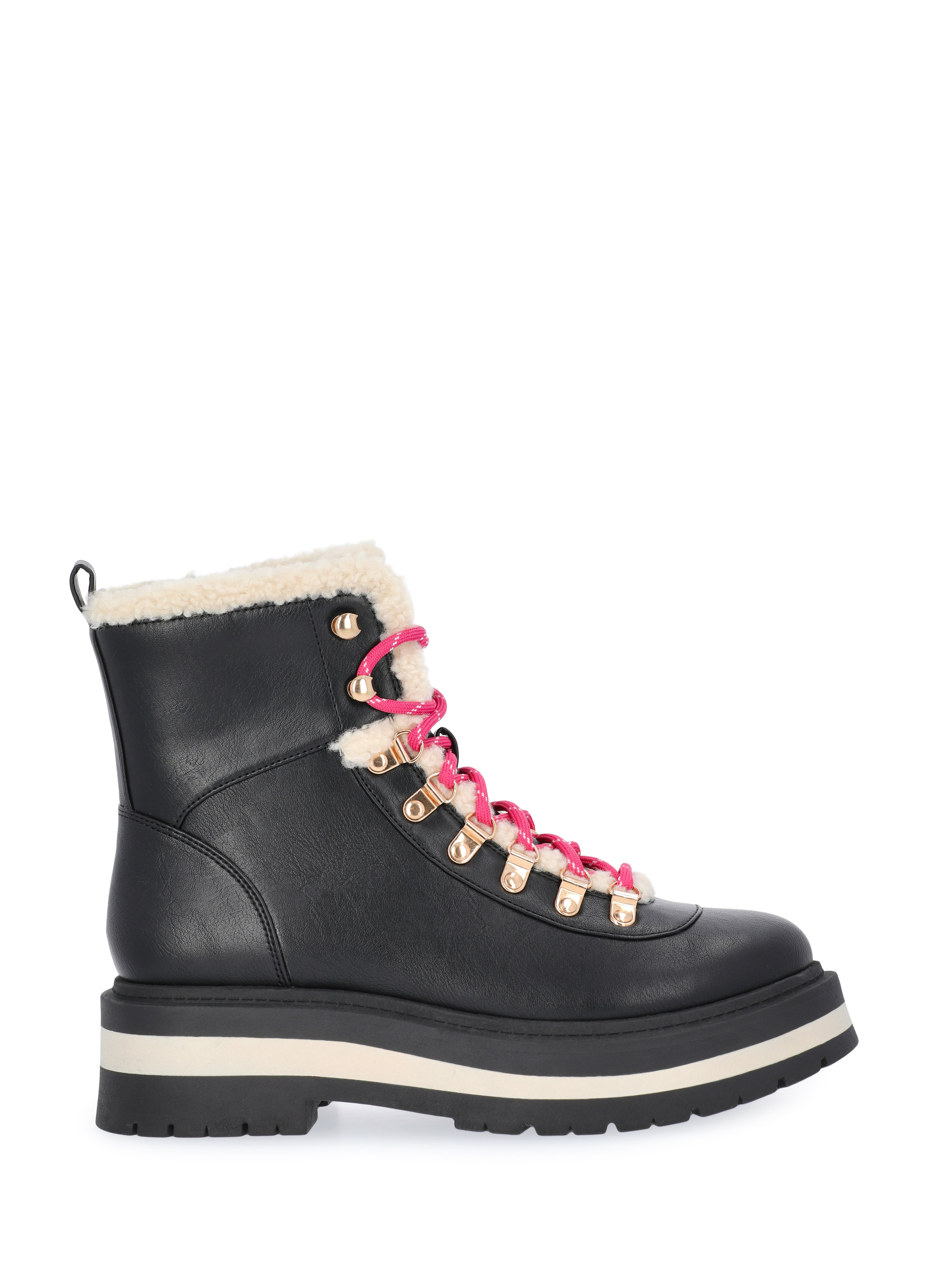 Free Assembly Women's Lace-Up Faux Shearling Booties