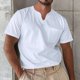 thumbnail image 1 of pstuiky Camisas de vestir de manga corta para hombre, Camisa informal de verano para hombre, de manga corta, color liso, con cuello en V y bolsillo ropa de hombre s, 1 of 5