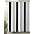 thumbnail image 2 of Shower Curtains for Bathroom-60"x72", Black and Grey Line Waterproof Bath Curtain Grommet Shower Curtain Set with Hooks, Modern Stripes Minimalist Art Washable Bath Accessories, 2 of 6