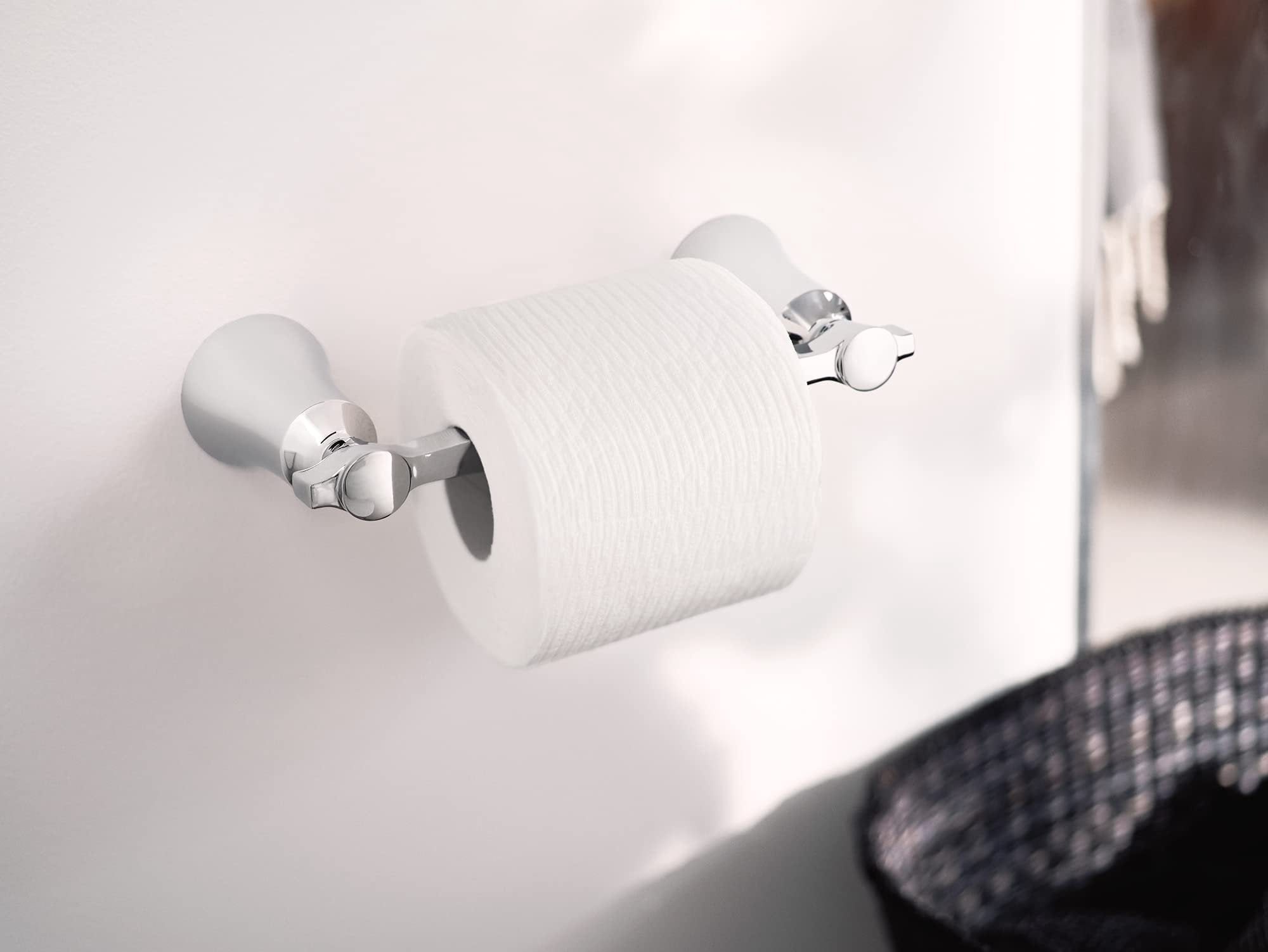 Moen YB0308CH Flara Wall Mounted Pivoting Toilet Paper Holder - Chrome