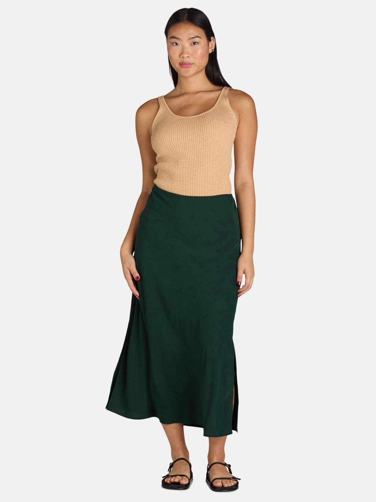 Time and Tru Women's Maxi Slip Skirt