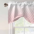 thumbnail image 4 of Pink Ombre Stripe Tie Up Valance Curtains for Windows, Kitchen Curtains Window Treatments, Modern Abstract Art Gradient Striped Short Window Shades Valances for Bedroom Bathroom Cafe 54"x18", 4 of 8