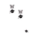 thumbnail image 2 of Delight Jewelry Silvertone 3-D Graduation Hat Silvertone Antiqued Butterfly Post Earrings, 2 of 4