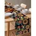 thumbnail image 6 of Ldtrchee Vintage Sunflower Table Runner 70 Inches, Summer Botanical Flower Country Black Bed Runner Dresser Scarves Tabletop for Indoor Outdoor Parties/Ceremony/Banquet, 13" x 70", 6 of 8