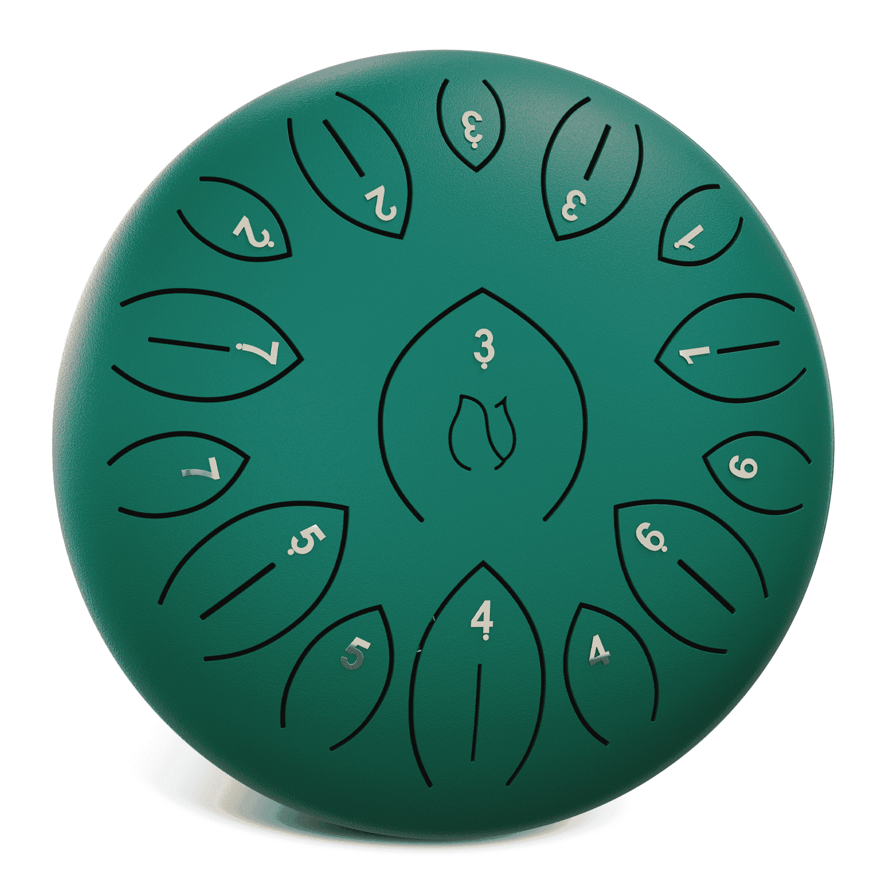 Lidguni 12" 15-Notes C Major Rain Drum, Tongue Pan Drums for Kids Adults, Green