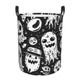 thumbnail image 1 of Fotbe Black White Spooky Ghosts Cesto de Ropa con Asas, Cesto Impermeable de Gran Capacidad, Bolsa de Lavado para Dormitorio, Cesto de Ropa con Ruedas y Asas-Medium, 1 of 6