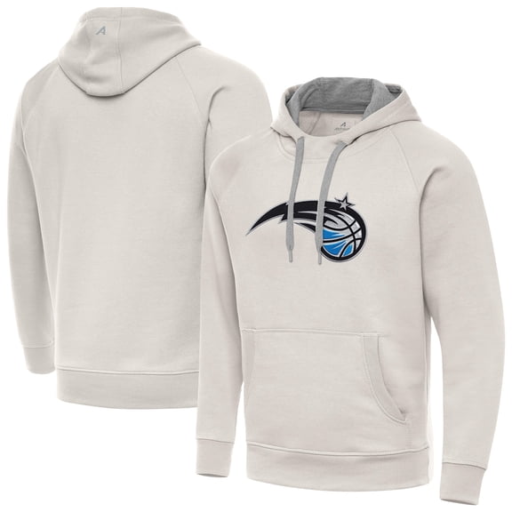 Men's Antigua Cream Orlando Magic Big Logo Victory Pullover Hoodie