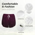 thumbnail image 4 of Balery Dark Purple Glitter Pantalones cortos deportivos para mujer con forro y dos bolsillos, elásticos, para entrenamiento, gimnasio, yoga-Small, 4 of 7