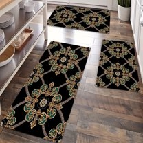 Kitchen Rugs Sets of 3 Non Slip Washable Kitchen Mats for Floor, Waterproof Kitchen Runner Rug, Floor Mat Carpet for Entryway, Laundry, Sink, Hallway, Bathroom