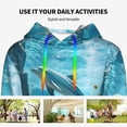 thumbnail image 4 of Uemuo Underwater Dolphin Scene Pattern Women's Hoodie with Eye-catching Drawstrings- Casual Pullover Hoodie with Kangaroo Pocket, Stylish Hooded Sweatshirt-X-Large, 4 of 7