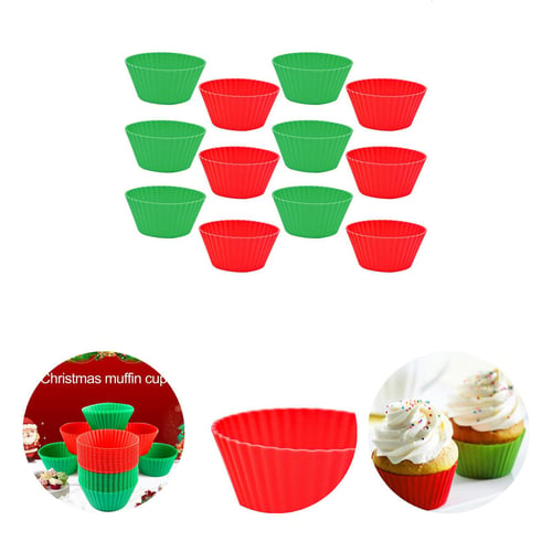 thumbnail image 1 of 12/24 Pcs Moule à Gâteau Empilable Résistant à la Chaleur Réutilisable Antiadhésif Rond pour Muffin Gâteau Dessert Cuisson pour Cuisine, 1 of 8