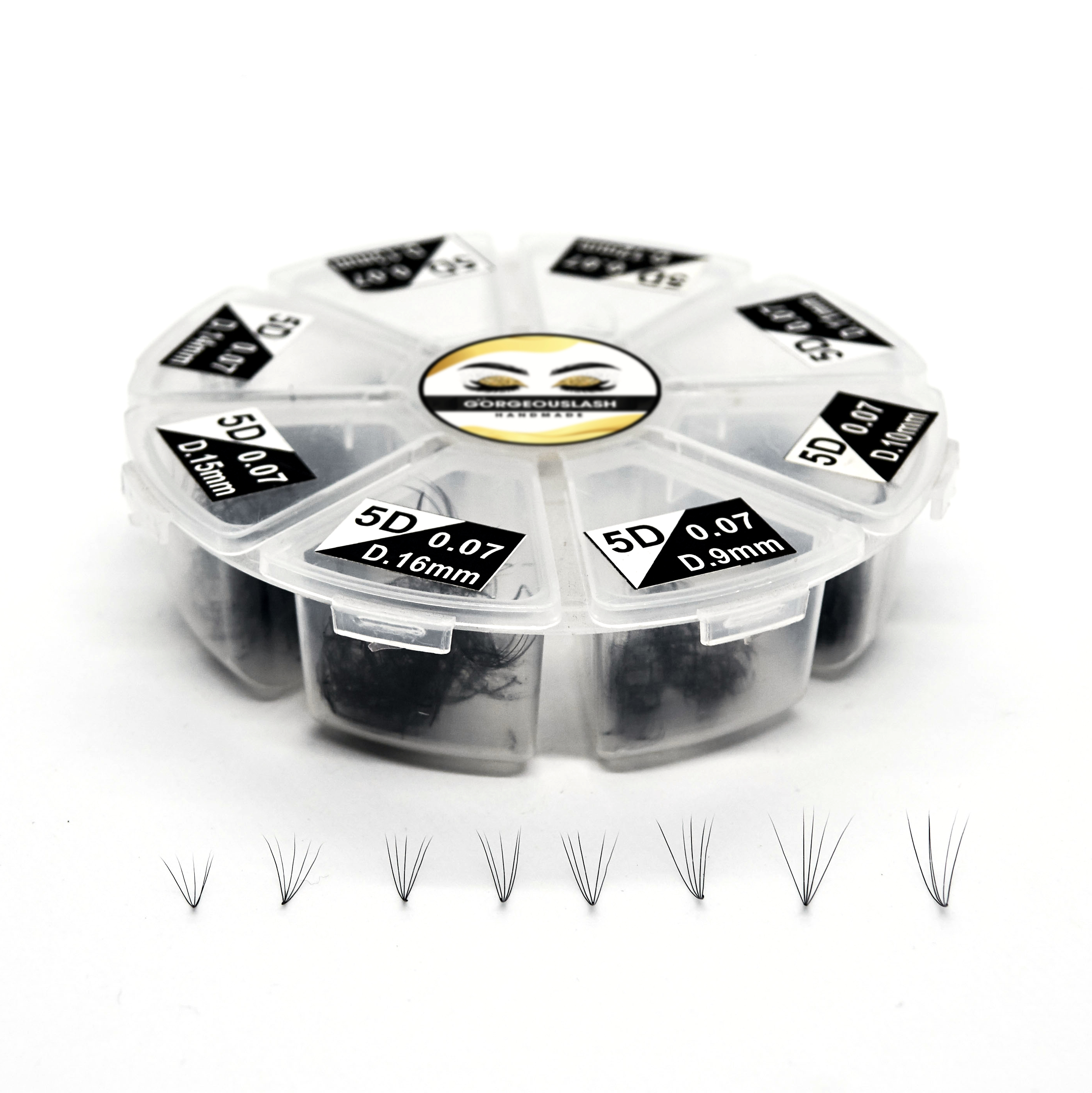 Mix Length 5D Lashes. Curl D, C. 1200 Pre-made Volume Fans. Eyelash Extension. Handmade and Gorgeously-Crafted!