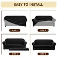 thumbnail image 6 of DyFun Traditional Couch Cover Stretch Sofa Slipcover, Jacquard Couch Cushion Protector Pet Friendly (Black, Sofa), 6 of 7
