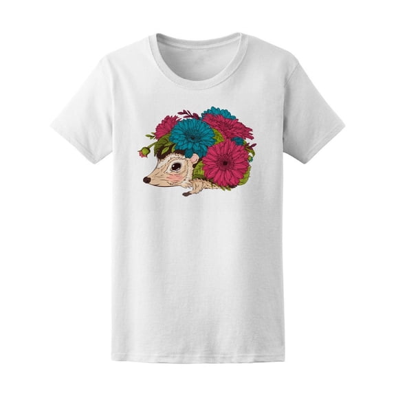 Beautiful Floral Hedgehog Sketch Tee Women's -Image by Shutterstock