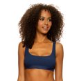 thumbnail image 1 of Felina | Lurra Cotton Span Rib Bralette (Indigo Blues, Small), 1 of 2