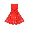 thumbnail image 2 of Girls Dress Red Snowflake Bow Tie Christmas Party Holiday Sleeveless 7 Years, 2 of 6