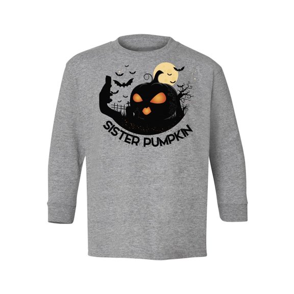 Awkward Styles Girls Halloween Youth Sweatshirt Sister Pumpkin Crewneck Tee for Kids