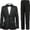 Black, variant on XUELC Boys Suit Tuxedo Wedding Prom Suit Boys Jacquard Suit 3 Piece Shirt Blazer Jacket Pants Set 6-14