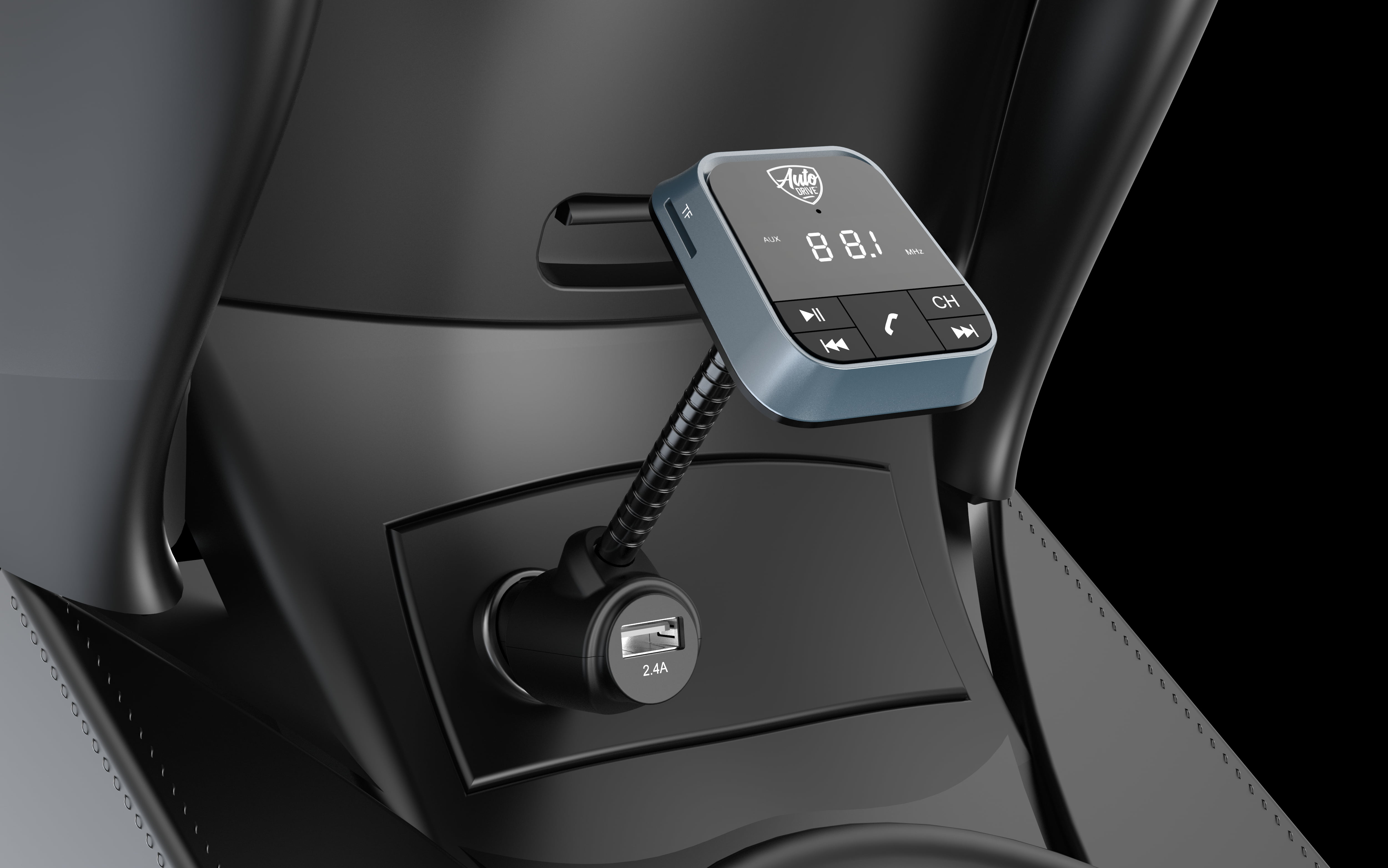 AutoDrive VM-208 Gooseneck Low Profile Bluetooth FM Transmitter with Enable