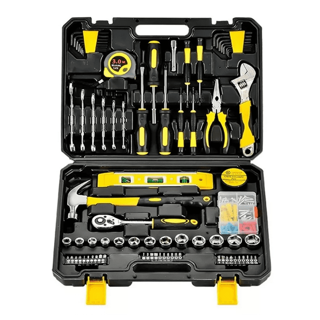 "Juego De Herramientas Mecánicas Desarmadores Goxawee 108pcs Negro Amarillo "