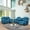 Blue, variant on Ainehome3 Pieces Faux Leather Reclining Configurable Living Room Set