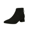 thumbnail image 2 of Mother's Day AXXD Women's Chunky Zip Solid Color Pointy Toe Middle-Heels Boots Woman Fall Boots Clearance Black Size 35(US:4), 2 of 6