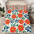 thumbnail image 2 of Castle Fairy Teens Orange Flowers Queen Sheet Sets,Exotic Style Bed Set, 2 of 7