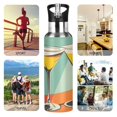thumbnail image 7 of Yayeee 20oz Insulated Water Bottle Double Wall Stainless Steel with Flip Straw Lid, Green Glasses, 7 of 7