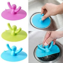 Adorable Little Man Silicone Drain Cover, Portable Stopper for Kitchen and Bathroom Sinks