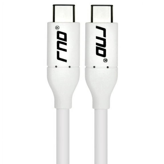 RND Type-C (USB-C 3.1) 3.3ft Cable (Charge 3A/Data Sync 10Gbps) compatible: Apple MacBook, Google (Pixel, Pixel XL), HTC, LG, OnePlus, Samsung Galaxy (S8, S8 Plus) and all Type C devices (white)
