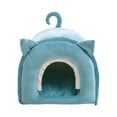 thumbnail image 1 of Cute Cave Bed Hut Kennels Cama para perros pequeños Cama para gatitos Casas para gatos Tiendas para mascotas Suave y cómoda para interior Felpa cálida Azul Colco Cama cueva, 1 of 6