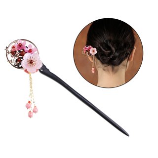 Jiaroswwei U-shaped Faux Pearls Tassel Hair Fork Gift Women