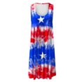 thumbnail image 4 of SMihono Robe Maxi Bohème d'Été pour Femmes Grande Taille Mode Féminine Col Rond Sans Manches Robe Imprimée de Plage, 4 of 6