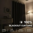 thumbnail image 3 of Cocoa Brown Linen 100% Blackout Curtains for Bedroom - 95 Inches Long Energy Saving Thermal Insulated Window Treatment Curtain Drapes for Living Room (2 Panels,W 52 x L 95 Inch Length), 3 of 14