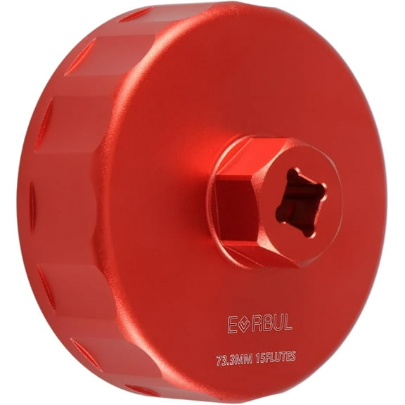 Aluminum Oil Filter Wrench Cap Tool Remover 73.3 mm 15 Flutes Oil Filter Cap Wrench Removal Tool Compatible with Chevy Toyota GM PF46 PF47 PF48 PF48e PF63