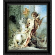 Diomedes Devoured by his Horses 20x22 Black Ornate Wood Framed Canvas Art by Moreau, Gustave