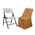 thumbnail image 3 of BalsaCircle Lifetime Folding Chair Cover Slipcovers Solid Polyester Gold, 3 of 8
