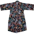 thumbnail image 1 of Anuschka Robe Imprimée pour Femmes - Collection de Vêtements de Nuit en Poly Soie 100 % Recyclée - Île Évasion Noir, m, 1 of 3