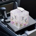 thumbnail image 7 of POLERO Fashion Tissue Box Cover Hummingbird Flower Watercolor Leather Car Tissue Holder Waterproof Napkin Dispenser for Home Office Restaurant Desk Decor, Square 5.1x5.1x5.5'', 7 of 7