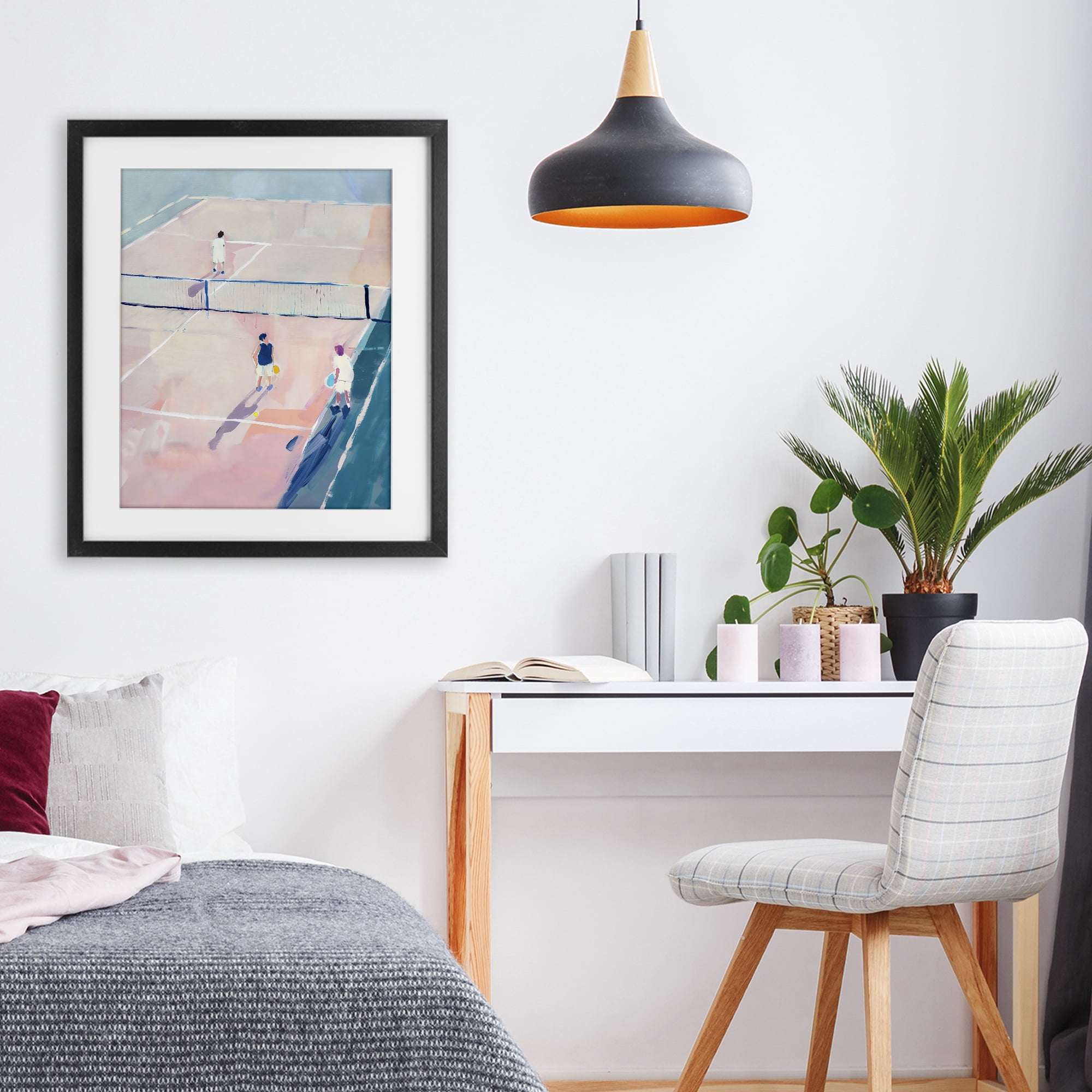 Stupell Industries Summer Game of Tennis Black Framed Print Under Glass, design by The Prints Vibe
