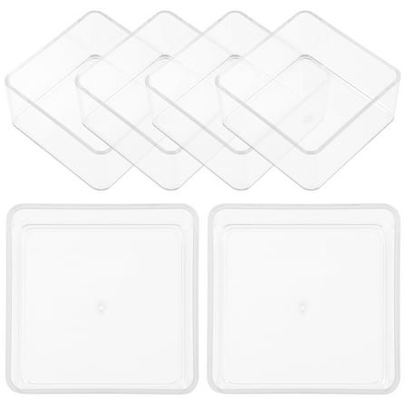 MERRYHAPY Clear Plastic Organizer Bins for Desktop and Cabinet Storage, 6-Pack, Storage Containers