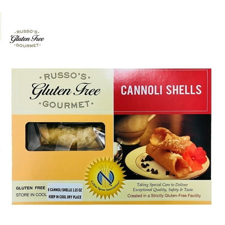 Russo's Gluten Free Gourmet Cannoli shells (6 Canoli shells inside) - 3.5oz - 100% Glutenfree, Made in a strictly Gluten Free