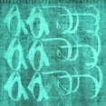 thumbnail image 1 of Ahgly Company Indoor Square Abstract Turquoise Blue Contemporary Area Rugs, 3' Square, 1 of 4