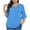 Sky Blue, variant on Aofany Plus Size Tops for Women 3/4 Ruffled Sleeve Solid Color T Shirts Casual V-neck Pleated Loose Fitting Cotton Tunics