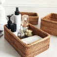 thumbnail image 3 of 2X Cesta de Mimbre de Ratán Rectangular Tejida Una Mano, Té de Frutas, Aperitivo, Pan, Picnic, Caja de Almacenamiento de Cosméticos, Utensilios de Cocina para El Hogar-L, 3 of 5