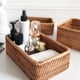 thumbnail image 3 of 2X Cesta de Mimbre de Ratán Rectangular Tejida Una Mano, Té de Frutas, Aperitivo, Pan, Picnic, Caja de Almacenamiento de Cosméticos, Utensilios de Cocina para El Hogar-L, 3 of 5