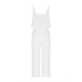 thumbnail image 6 of Womens Summer Sets Trendy Outfits for Women Clothing Set Female Round Neck Sleeveless Tops Pants Sets Long Pant Style S_394 Women's Tracksuits White S, 6 of 8