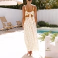 thumbnail image 4 of Vestido de Malla para las Mujeres Sexy Flor Impresión Cuello en V Ajustable Sling Encaje, Elástico Cintura Largo Vestido para la Fiesta Y la Fecha, 4 of 9