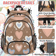 thumbnail image 2 of Herdesigns Cute Backpack with Lunch Box Heart Pattern Lightweight Large Travel Work Laptop Backpacks Set Casual Daypacks, 2 of 8