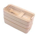 thumbnail image 1 of LPSSTORE Lunch Box Leakproof Microwave Food Container Wheat Straw 3 layer Bento Box 900ML, 1 of 1